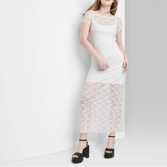 Wild Fable White Lace Maxi Dress - Picture 1 of 7